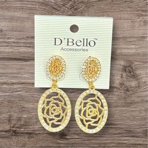 GOLD ROSE DROP EARRINGS